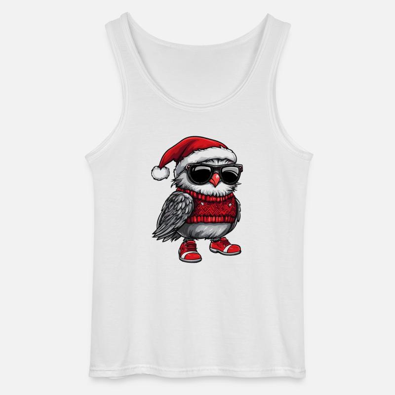 Eule Weihnachten Comic Cool - Gildan Männer Tank Top - Weiß