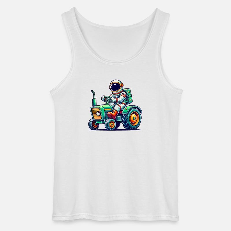 Astronaut Traktor - Gildan Männer Tank Top - Weiß