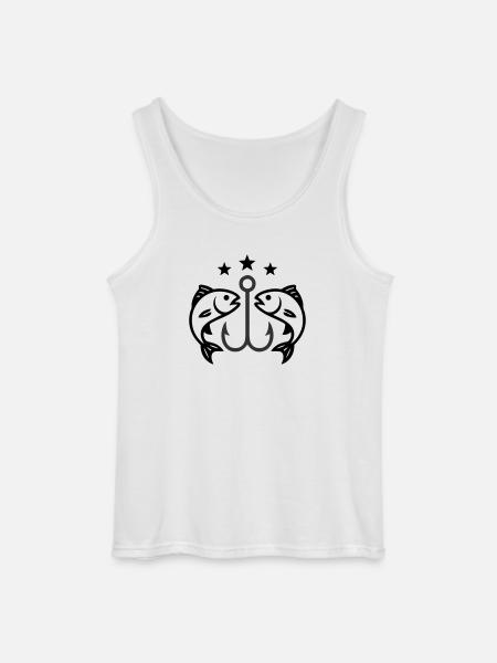 Fish hook fish - Gildan Men’s Tank Top - white