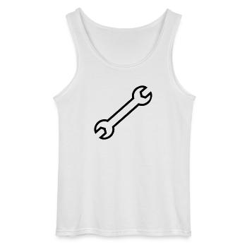 Screw wrench - Gildan Men’s Tank Top - white - Front - AI Model Male 185 dark (185cm)
