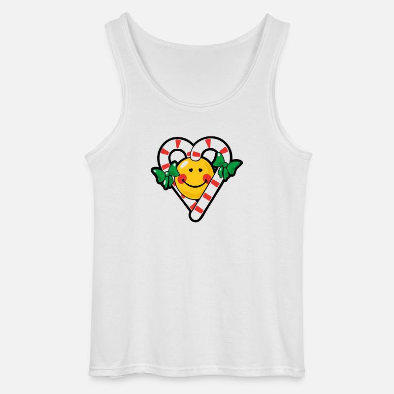Smiley Jul Candy Love - Gildan tanktop til mænd - hvid