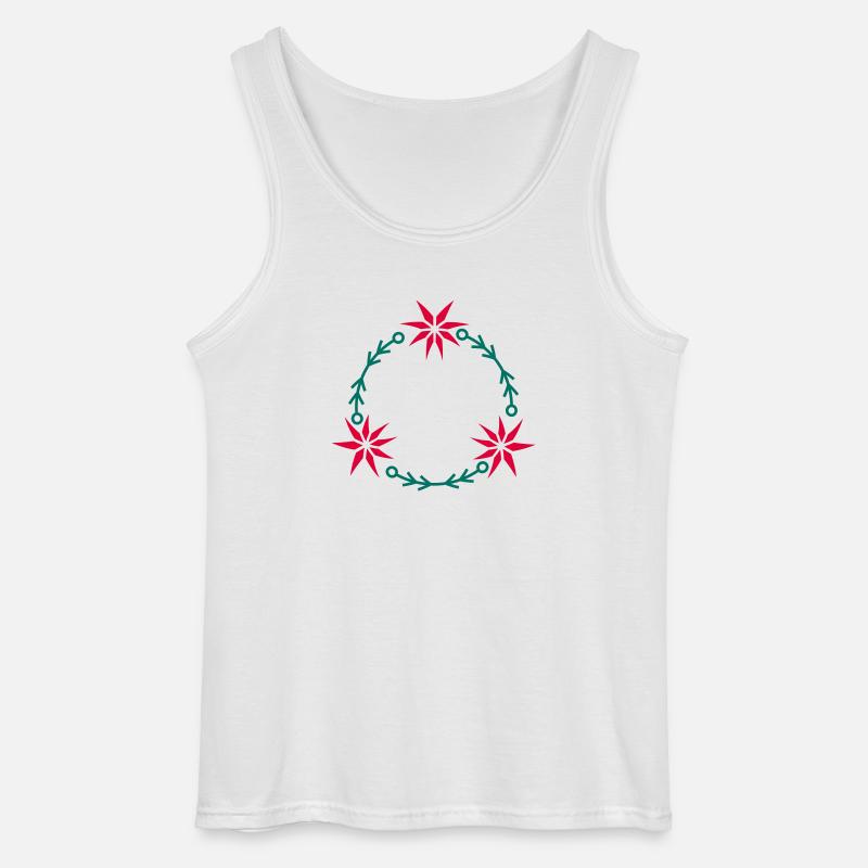 Weihnachtskranz aus Weihnachtsstern - Gildan Männer Tank Top - Weiß