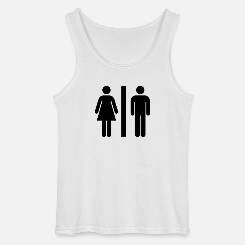 Toilettenschild - Gildan Männer Tank Top - Weiß
