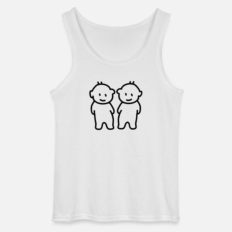 Zwillinge - Twins - Line - Gildan Männer Tank Top - Weiß