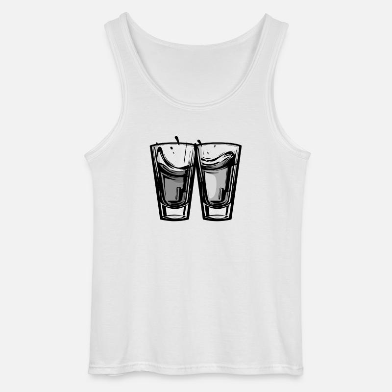 Tequila Glas Anstoßen - Gildan Männer Tank Top - Weiß