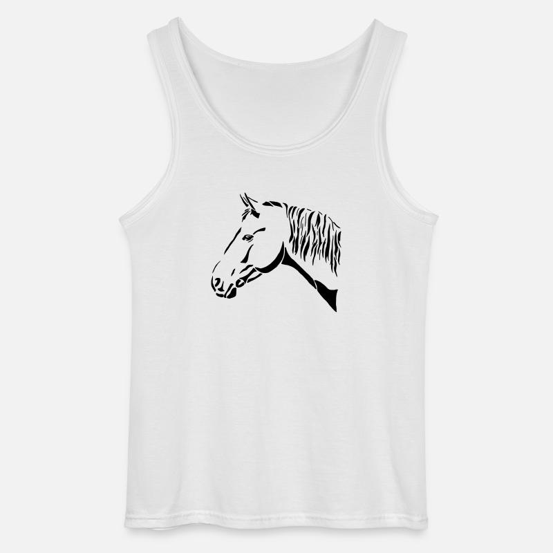 Pferdekopf - Gildan Männer Tank Top - Weiß