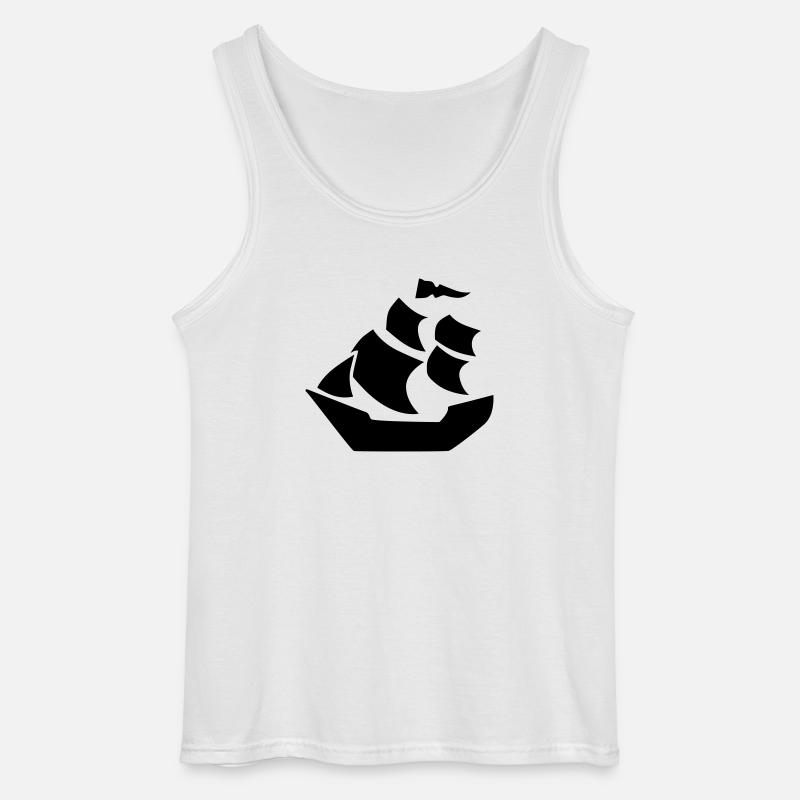 Schiff - Gildan Männer Tank Top - Weiß