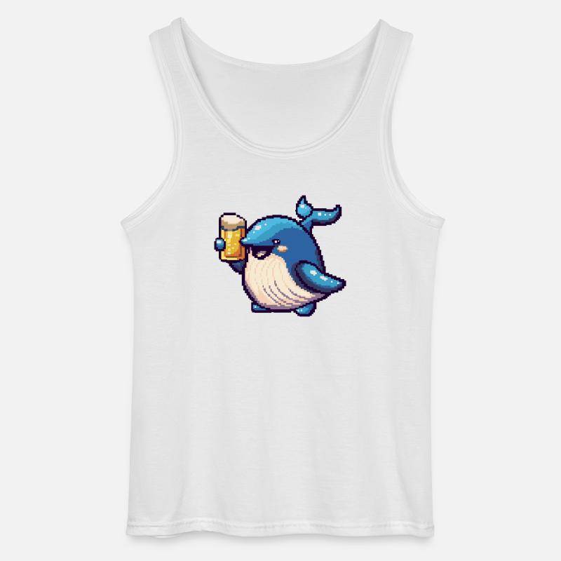 Wal Pixel Bier - Gildan Männer Tank Top - Weiß