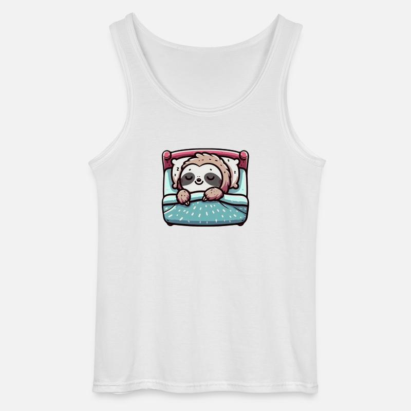 Sleeping Sloth - Friedlicher Charme - Gildan Männer Tank Top - Weiß