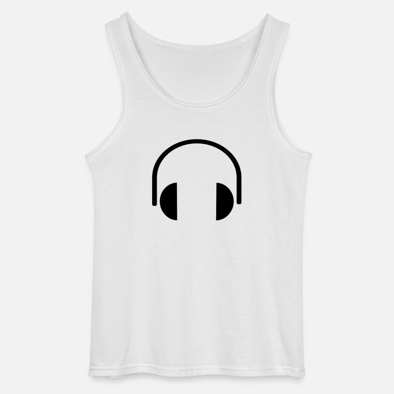 Kopfhörer - Gildan Männer Tank Top - Weiß