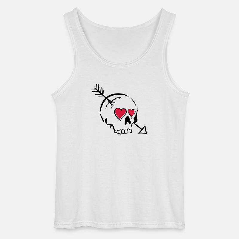 schädel pfeil herzen - Gildan Männer Tank Top - Weiß