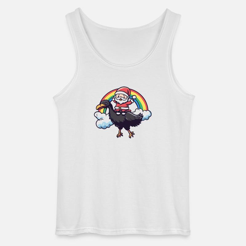 Strauß Weihnachtsmann Regenbogen - Gildan Männer Tank Top - Weiß