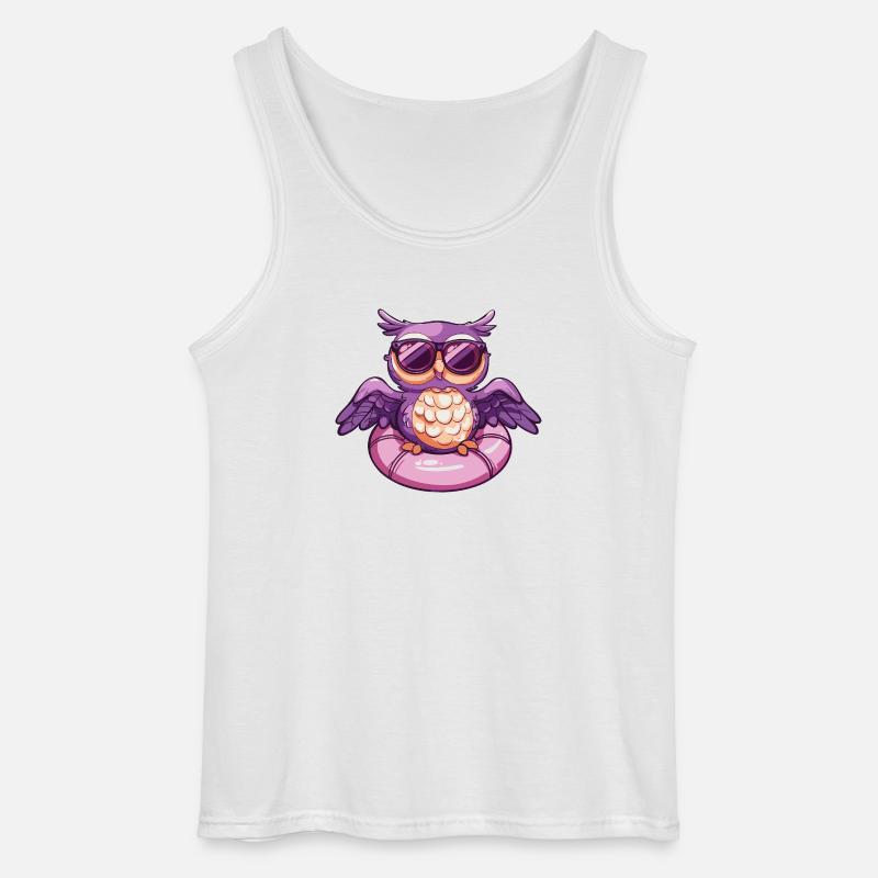 Eule Comic Cool - Gildan Männer Tank Top - Weiß