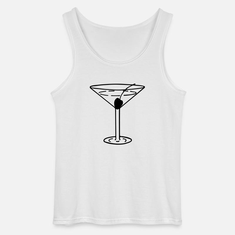 Martini mit Olive - Gildan Männer Tank Top - Weiß