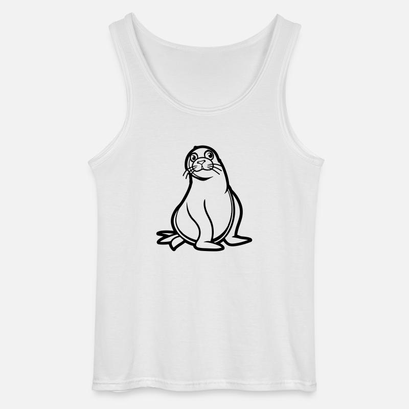 seehund comic - Gildan Männer Tank Top - Weiß
