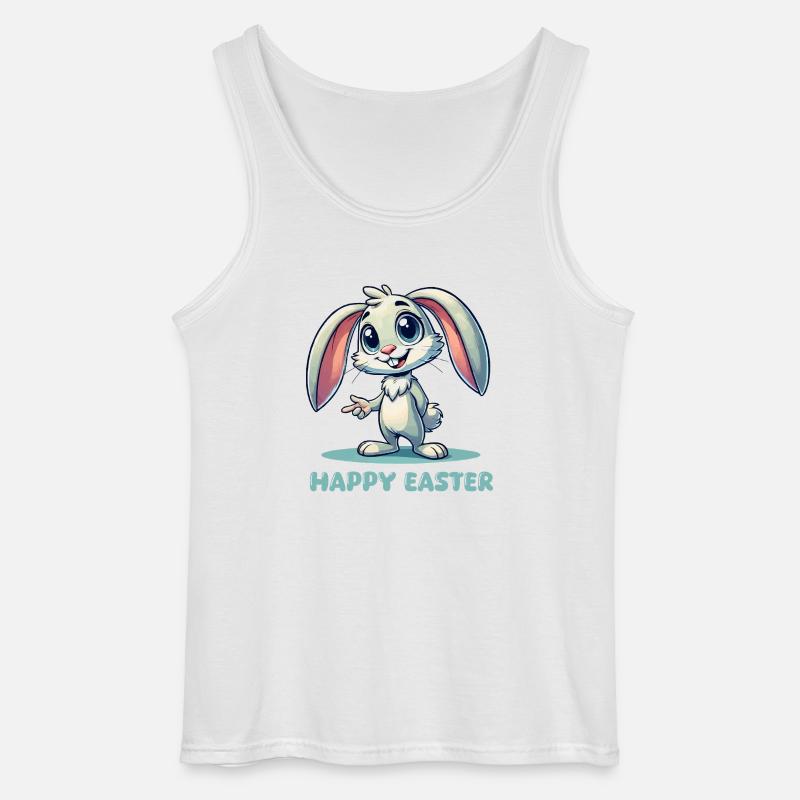 Bunny Comic Easter Bunny - Gildan Men’s Tank Top - white