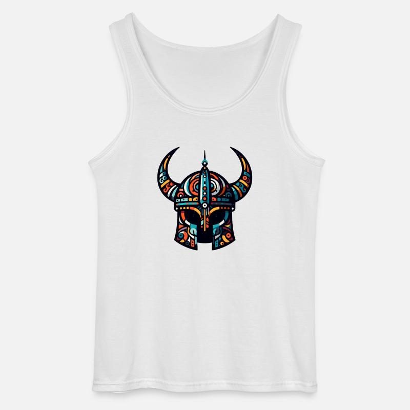 Wikingerhelm mit abstraktem Muster - Gildan Männer Tank Top - Weiß