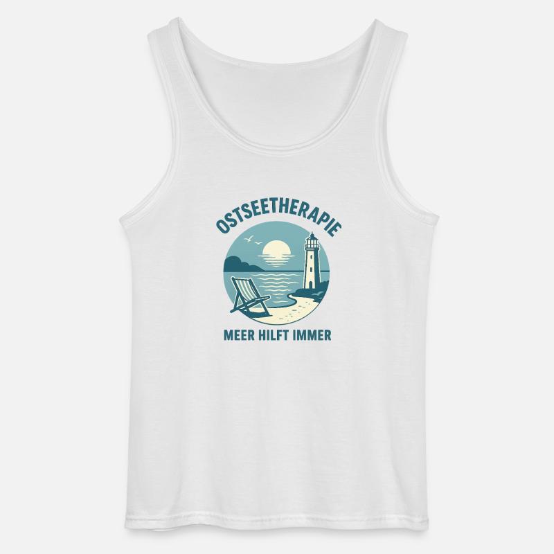 Ostseetherapie - Meer hilft immer - Gildan Männer Tank Top - Weiß