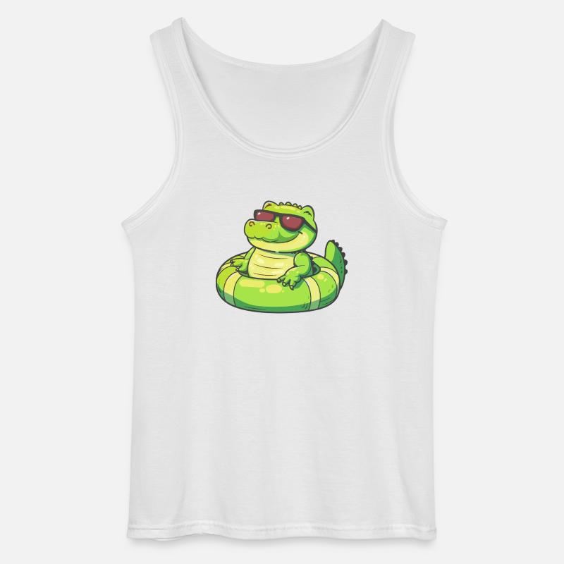 Alligator Comic Cool - Gildan Männer Tank Top - Weiß