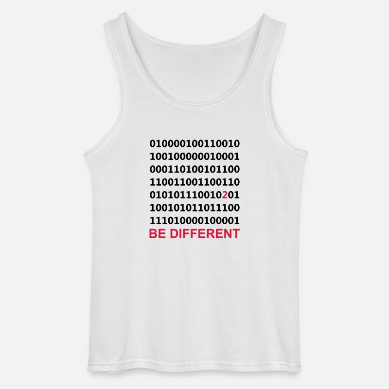 Be Different - Binary - Digital - Gildan Men’s Tank Top - white