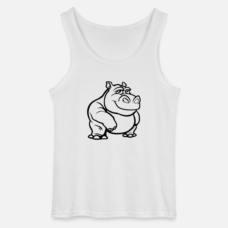 nilpferd - Gildan Männer Tank Top - Weiß