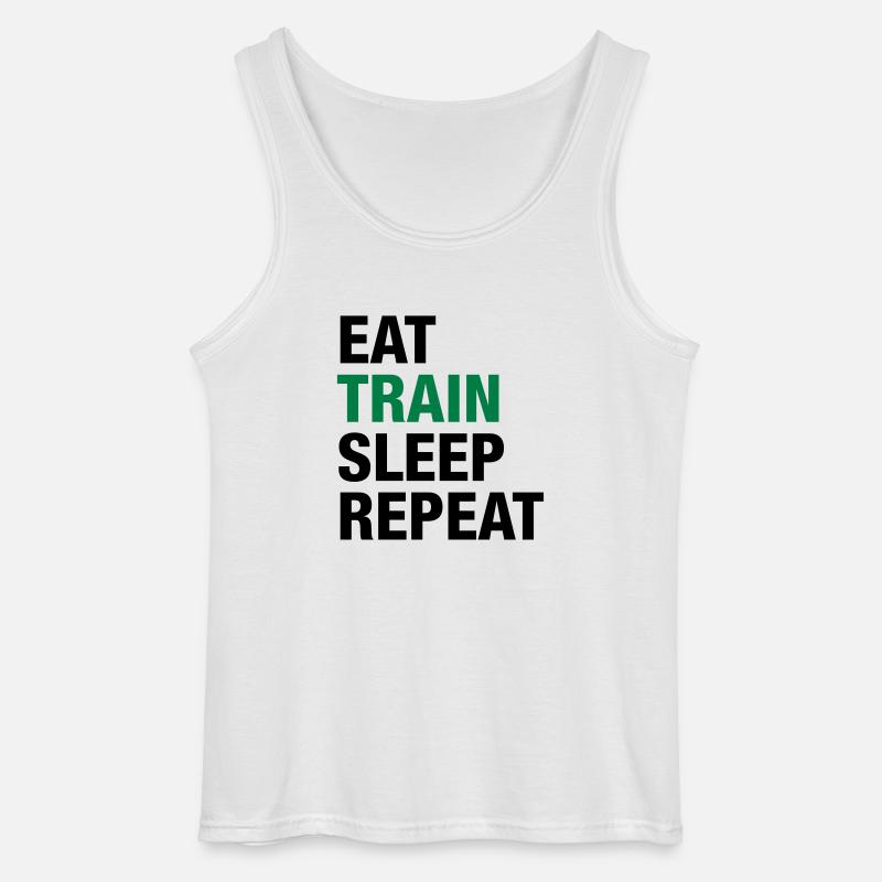 Eat Train Sleep Repeat - Gildan Männer Tank Top - Weiß