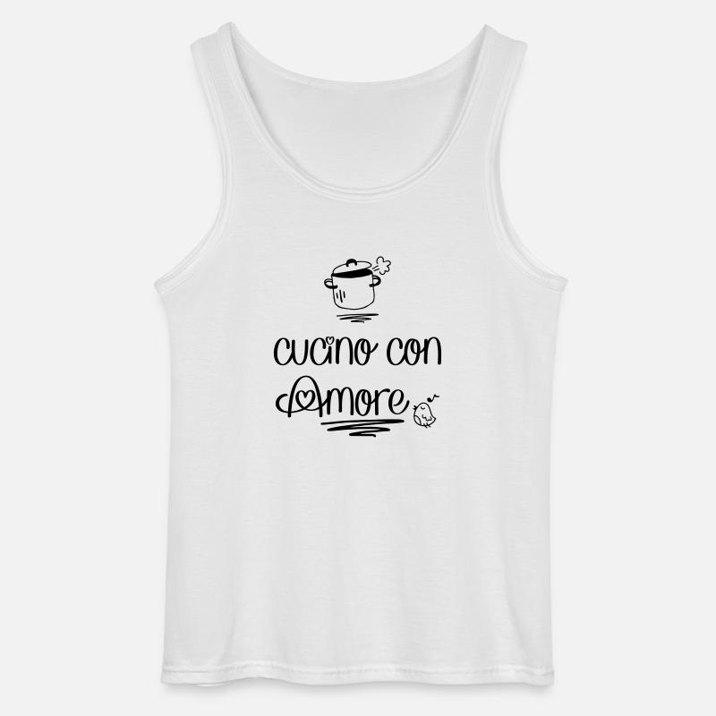 Kochen mit liebe - Gildan Männer Tank Top - Weiß