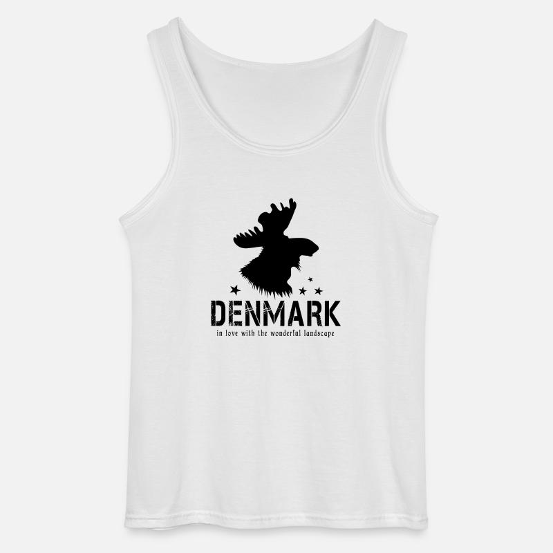 Dänemark Danmark Elch - Gildan Männer Tank Top - Weiß