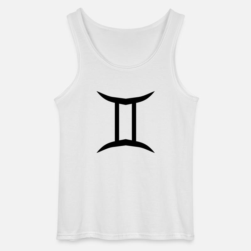 Glyphe Zwillinge Sternzeichen Symbol - Gildan Männer Tank Top - Weiß