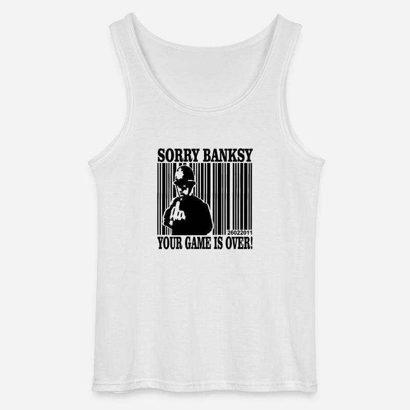 banksy is game over - Gildan Männer Tank Top - Weiß