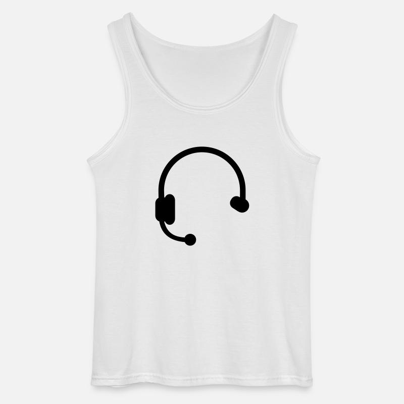 Headset Kopfhörer - Gildan Männer Tank Top - Weiß