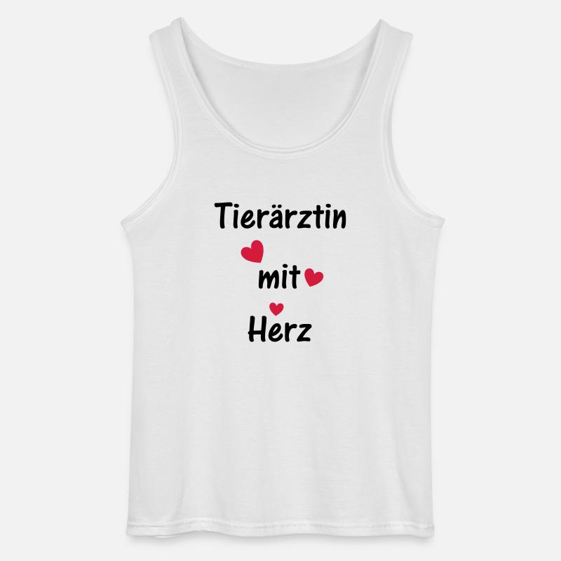Tierärztin mit Herz - Gildan Männer Tank Top - Weiß