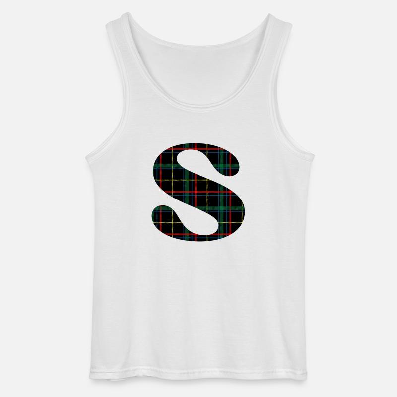 Schottisches Schottenkaro des Monogramms - Gildan Männer Tank Top - Weiß