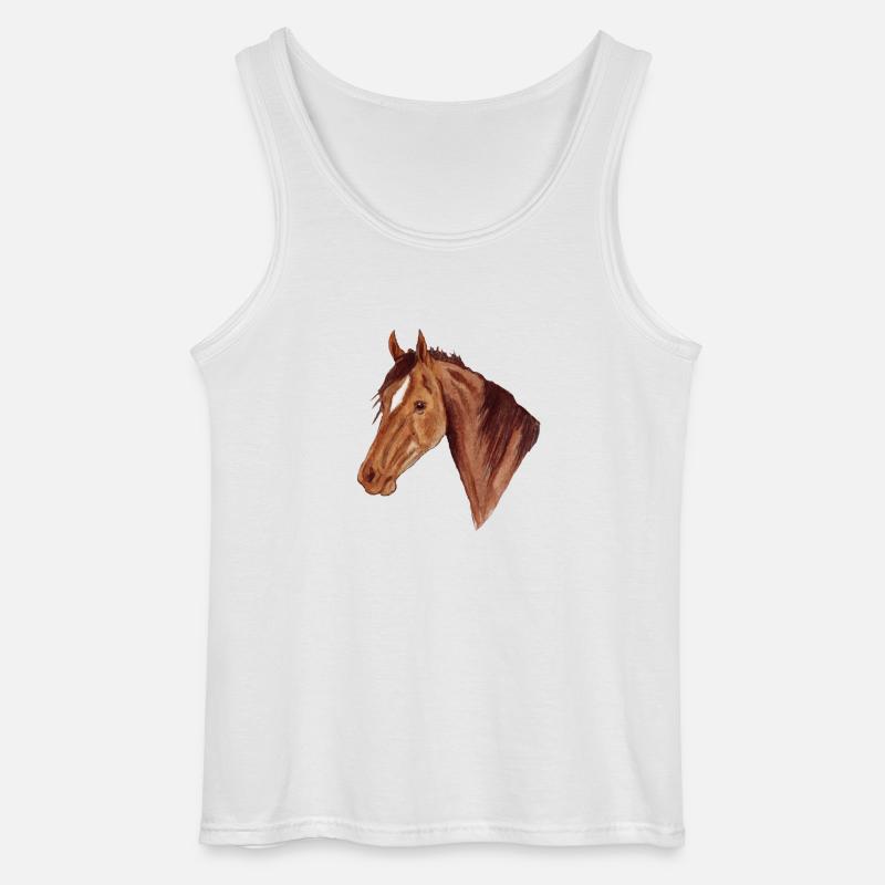 Pferd - Gildan Männer Tank Top - Weiß