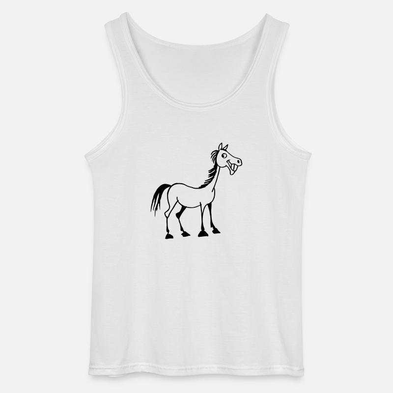 lustiges Pferd - Gildan Männer Tank Top - Weiß