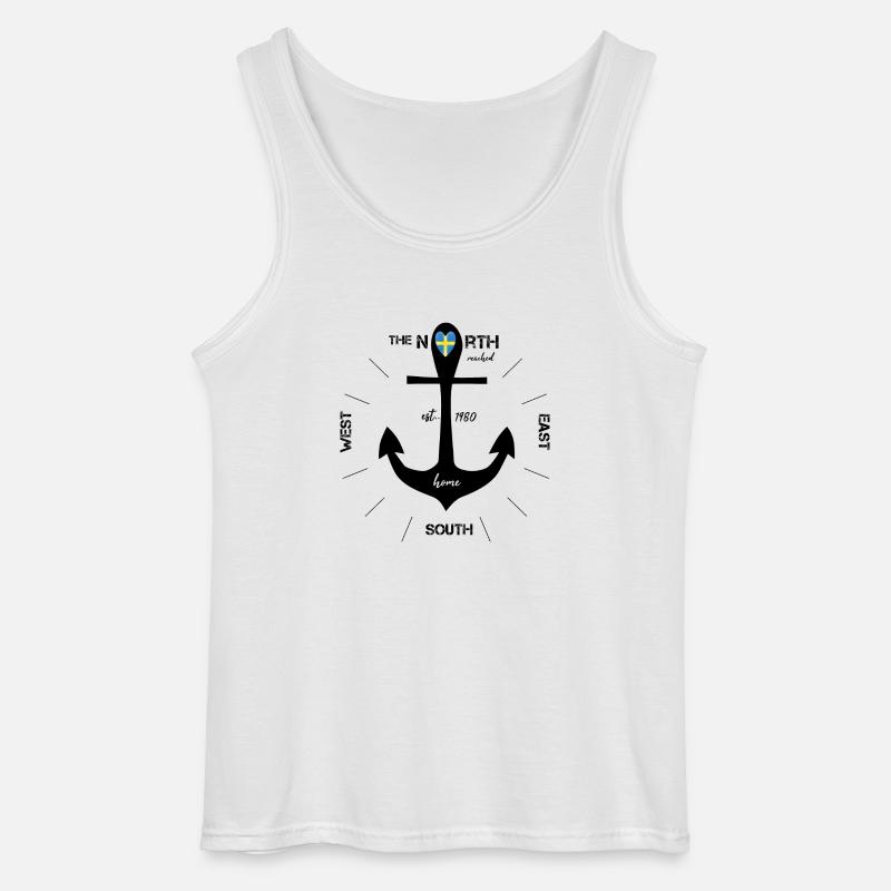 Anker Schweden schwarz - Gildan Männer Tank Top - Weiß