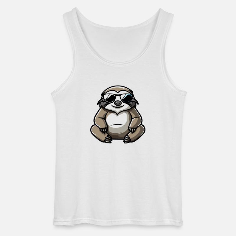 Sloth Comic Cool - Gildan Men’s Tank Top - white