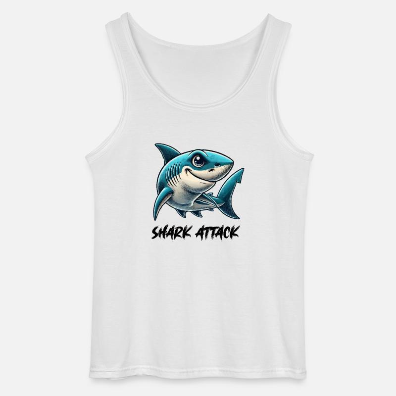 Shark Comic - Gildan Men’s Tank Top - white