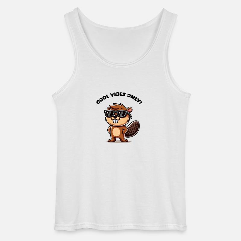 biber comic sonnenbrille - Gildan Männer Tank Top - Weiß