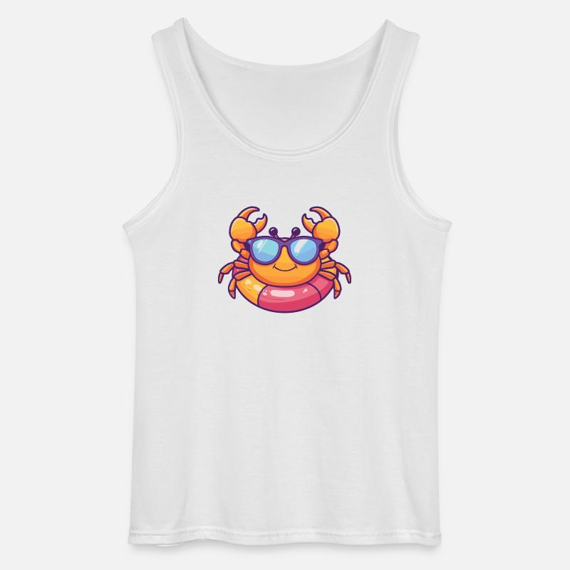 Krebs Krabbe Comic Cool - Gildan Männer Tank Top - Weiß