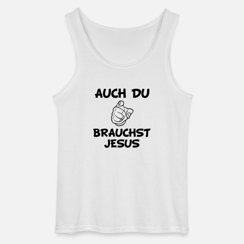 auch_du_jesus - Gildan Männer Tank Top - Weiß