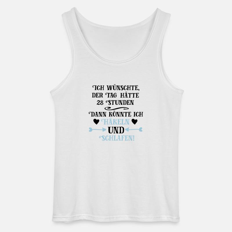 Häkeln und Schlafen Geschenk - Gildan Männer Tank Top - Weiß