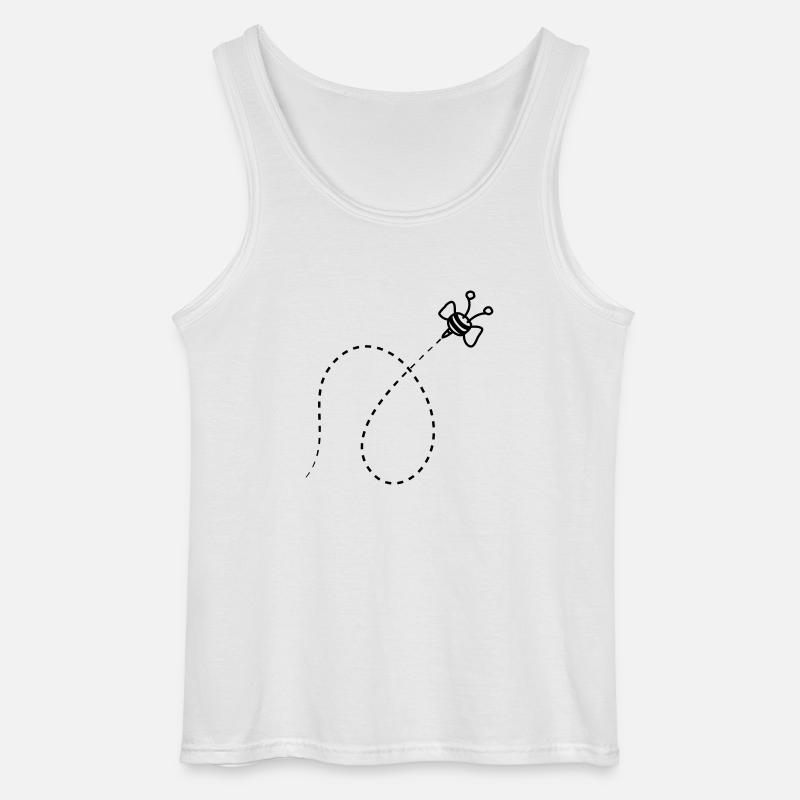 Line Dashed Bee - Gildan Men’s Tank Top - white