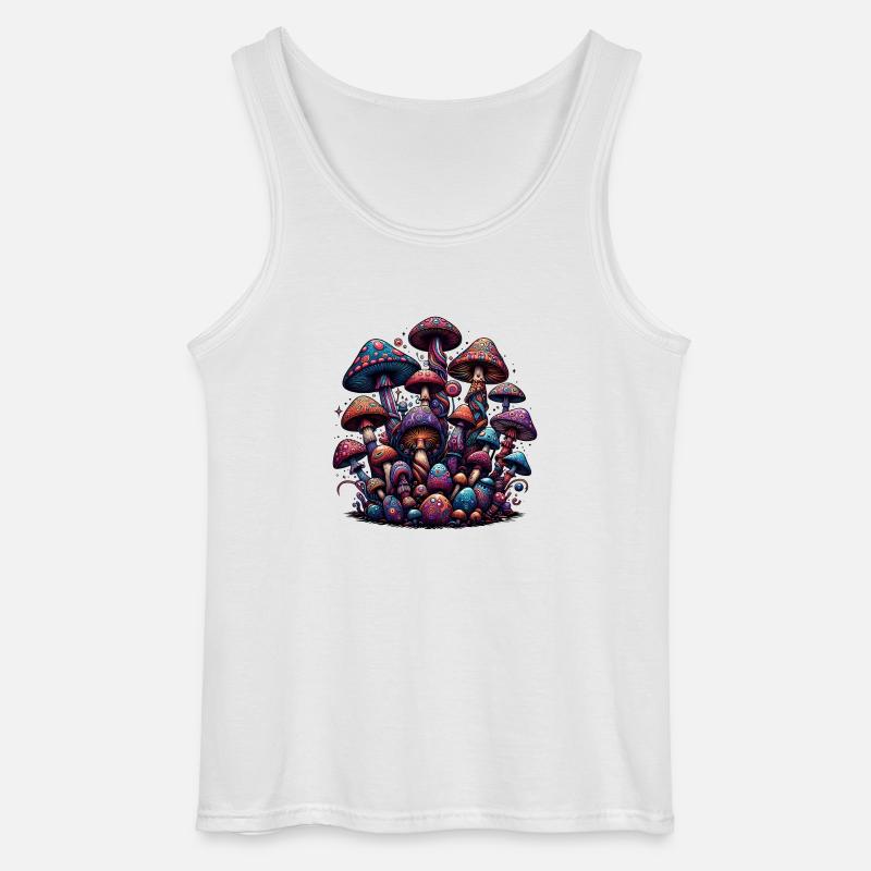 Psychedelic Mushroom Magic - Gildan Männer Tank Top - Weiß