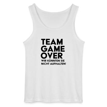 Braut Support JGA Team Game Over - Gildan Männer Tank Top - Weiß - Vorne - AI Model Male 185 dark (185cm)