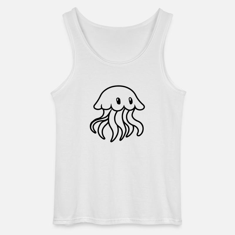qualle comic - Gildan Männer Tank Top - Weiß