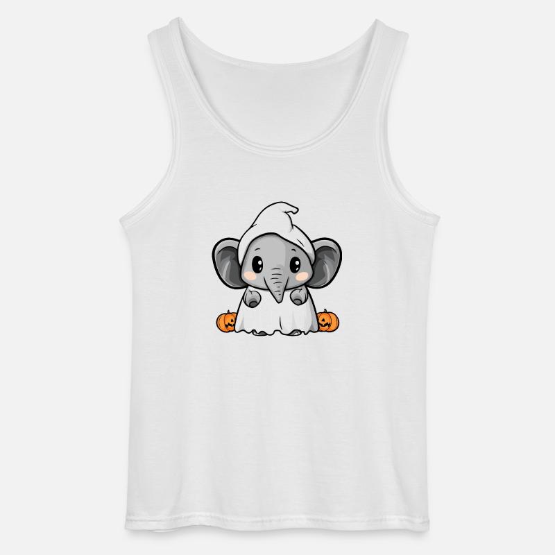 Elefant Halloween Comic Geist - Gildan Männer Tank Top - Weiß