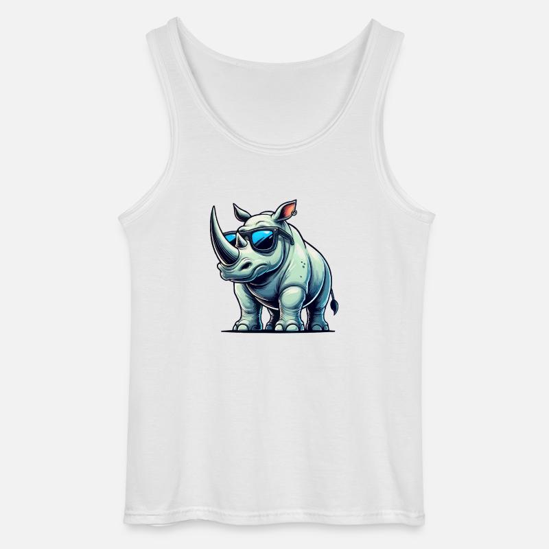 nashorn comic - Gildan Männer Tank Top - Weiß