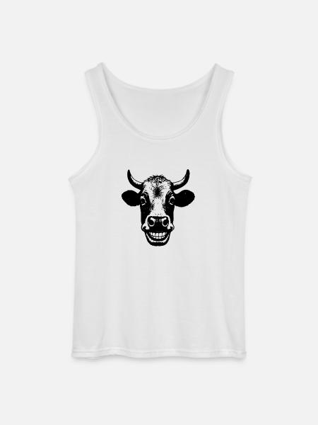Grinning Cow - Gildan Men’s Tank Top - white