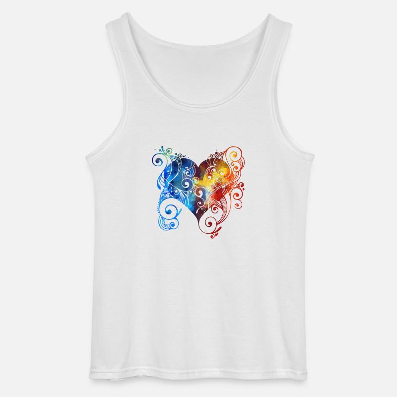 Buntes Herz - Gildan Männer Tank Top - Weiß